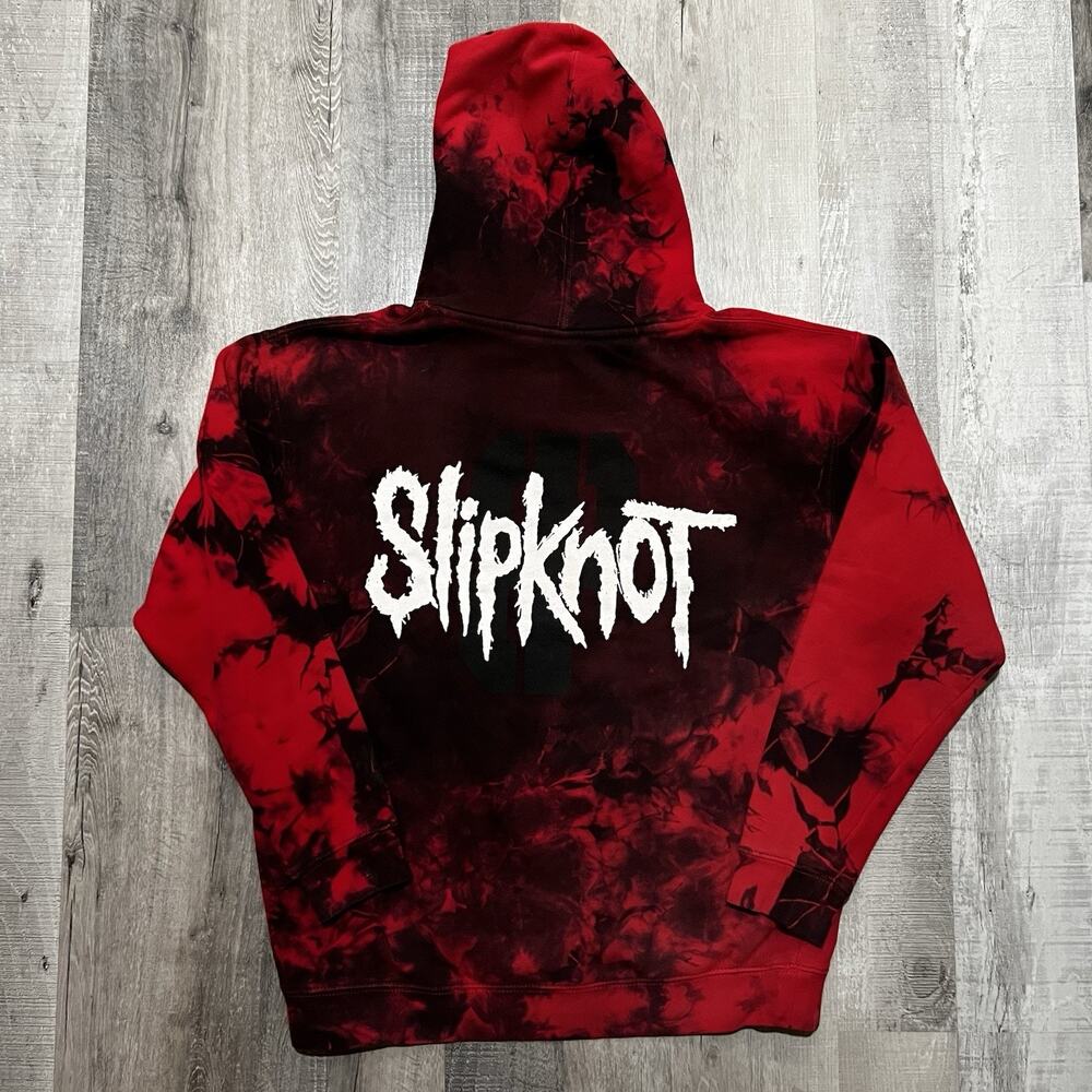 Brooklyn Projects X Slipknot Hoodie Goat Red Tie Dye Logo Y2K Metal Grunge USA L